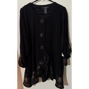 Ali Miles Ruffle Trim Jacket Size 1X NWT